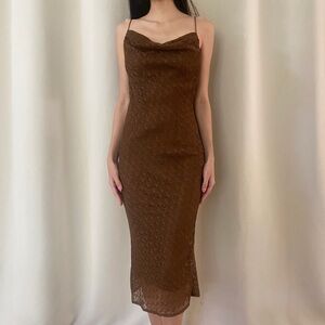 Massina Midi Dress in Brown